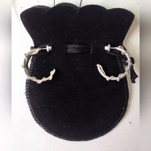 Silvertone hoop earrings